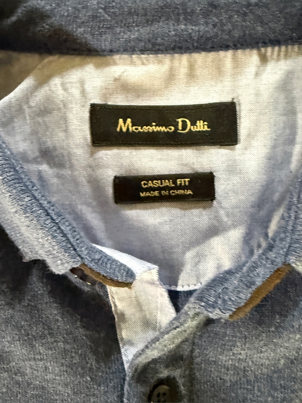 Massimo Dutti Long Sleeve Polo in Heather Navy - Picture 3 of 8
